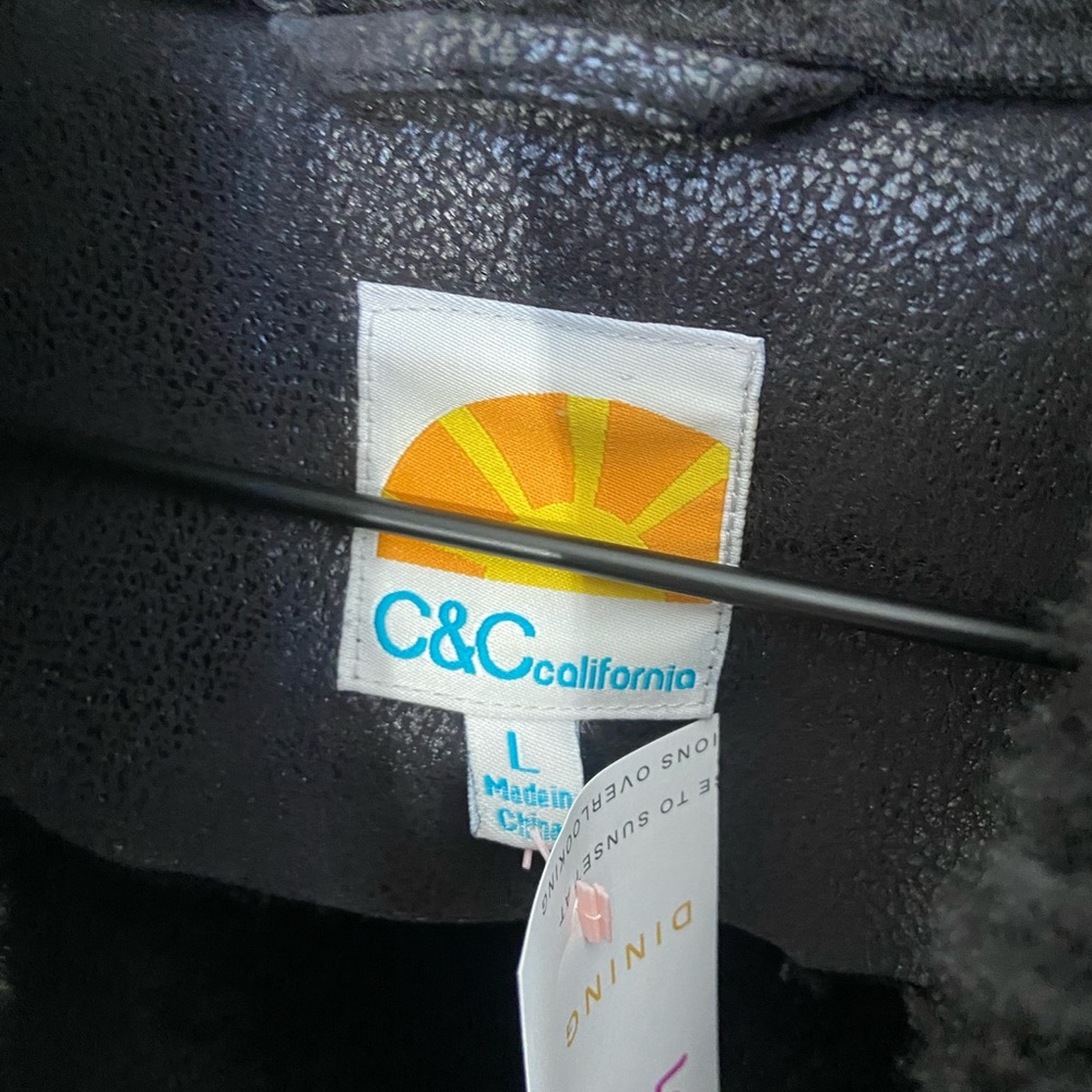 C&C California Black Faux Shearling Teddy Jacket - Picture 9 of 9